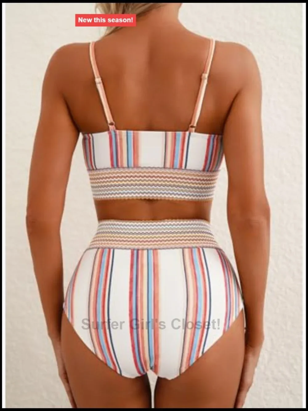 High Waisted Bikini Set Tummy Control Full Coverage Swimwear Summer Beach